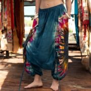 Tie Dye Harem Pants: Boho Cotton Festival Trousers, Plus Size - Vibra - Image 6