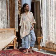 Embroidered Cotton Boho Tunic Dress: Plus Size Babydoll Kaftan with Pockets - Bellina - Image 10