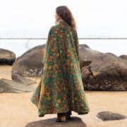 Autumn Garden Velvet Kimono Robe: Plus Size Boho Duster with Pockets - Harper Jade - Image 3