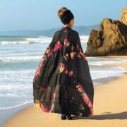 Tie Dye Kimono Duster: Boho Patchwork Cotton Robe - Veda - Image 7