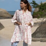 Embroidered Cotton Boho Tunic Dress: Plus Size Babydoll Kaftan - Bellina - Image 4
