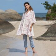 Embroidered Cotton Boho Tunic Dress: Plus Size Babydoll Kaftan - Bellina