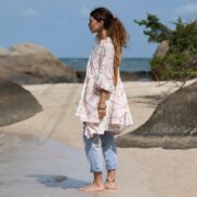 Embroidered Cotton Boho Tunic Dress: Plus Size Babydoll Kaftan - Bellina - Image 2