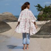Embroidered Cotton Boho Tunic Dress: Plus Size Babydoll Kaftan - Bellina - Image 3
