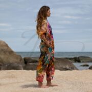 Plus Size Tie-Dye Jumpsuit: Handmade Cotton Romper with Peace Symbol - Sadie - Image 2