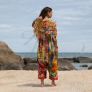 Plus Size Tie-Dye Jumpsuit: Handmade Cotton Romper with Peace Symbol - Sadie - Image 3