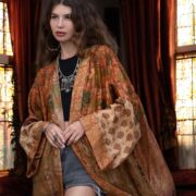 Vintage Silk Kimono Duster: Upcycled Boho Patchwork Robe-Mai - Image 6