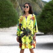 Plus Size Tie-Dye Caftan: Handmade Cotton Boho Kimono Dress with Pockets - Galaxy - Image 4