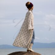 Boho Floral Print Rayon Kimono Duster: Lightweight Beach Cover-Up - Willow - Image 2