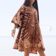 Boho Tie-Dye Cotton Tunic Dress: Plus Size Festival Kaftan - Ninive - Image 4