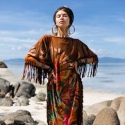 Handmade Tiedye Cotton Poncho: Boho Fringe Festival Wear - Arlo - Image 4
