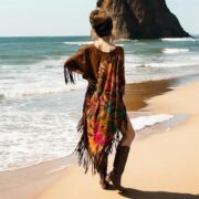 Handmade Tiedye Cotton Poncho: Boho Fringe Festival Wear - Arlo - Image 3