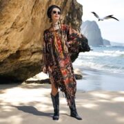 Handmade Tie Dye Poncho Dress: Boho Fringe Cotton Cover-Up - Arlo