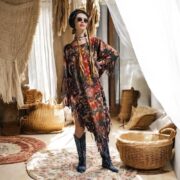 Handmade Tie Dye Poncho Dress: Boho Fringe Cotton Cover-Up - Arlo - Image 5