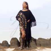 Handmade Tie-Dye Fringe Tunic: Plus Size Boho Cotton Kaftan - Arlo