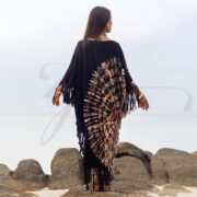 Handmade Tie-Dye Fringe Tunic: Plus Size Boho Cotton Kaftan - Arlo - Image 3