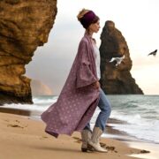 Boho Kimono Duster: Willow Plum Rayon Robe - Bridal Cover-Up - Alura - Image 6