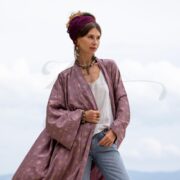 Boho Kimono Duster: Willow Plum Rayon Robe - Bridal Cover-Up - Alura - Image 4