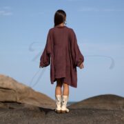 Plus Size Crinkle Cotton Babydoll Dress: Boho Tunic Top with Pockets - Bellina - Image 3