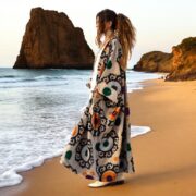 Plus Size Velvet Kimono Duster: Onyx Mandala Boho Robe - Harper Jade - Image 8