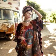 Hand-Dyed Tie-Dye Cotton Tunic Dress: Boho Peace Mandala Caftan with Pockets - Cleo - Image 6