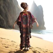 Hand-Dyed Tie-Dye Cotton Tunic Dress: Boho Peace Mandala Caftan with Pockets - Cleo - Image 8