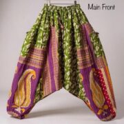 Reversible Kantha Quilted Harem Pants: Boho Festival Lounge Wear - Spiritu - Image 9
