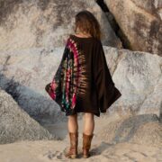 Plus Size Tie-Dye Kimono Mini Dress: Obsidian Bloom Cotton Tunic - Kumo - Image 3