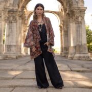 Handcrafted Cotton Velvet Kimono: Boho Chic Style Jacket - Mei - Image 5