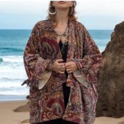 Handcrafted Cotton Velvet Kimono: Boho Chic Style Jacket - Mei - Image 10