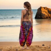 Tie Dye Harem Pants: Sunset Bloom Cotton Boho Festival Trousers - Spiritu - Image 8