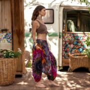 Tie Dye Harem Pants: Sunset Bloom Cotton Boho Festival Trousers - Spiritu - Image 6