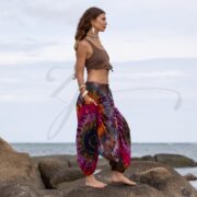 Tie Dye Harem Pants: Sunset Bloom Cotton Boho Festival Trousers - Spiritu - Image 2