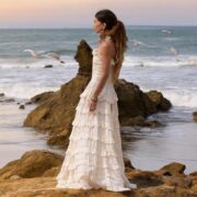 Bohemian Strapless Gown | Savanna Raw Cotton Dress by ZinniaPearl - Image 2