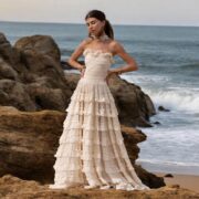 Bohemian Strapless Gown | Savanna Raw Cotton Dress by ZinniaPearl