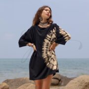 Galaxy Tie Dye Tunic Top: Oversized Cotton Boho Mini Dress - Image 4