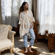 Embroidered Cotton Boho Tunic Dress: Plus Size Babydoll Kaftan with Pockets - Bellina - Image 5