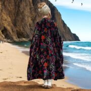 Plus Size Velvet Kimono Duster: Midnight Flora Boho Robe - Harper Jade - Image 3
