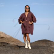 Plus Size Boho Tunic Dress: Crinkle Cotton Gauze Babydoll Top - Garner Grove - Bellina - Image 2