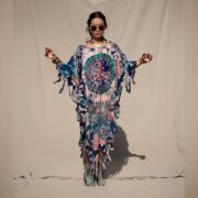 Plus Size Tie-Dye Fringe Tunic Dress: Boho Festival Kaftan - Arlo - Image 10
