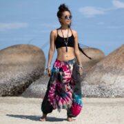 Tie Dye Harem Pants: Boho Festival Cotton Trousers - Plus Size - Vibra