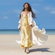 Raw Cotton Ruffle Kimono Duster: Hand-Dyed Boho Beach Cover-Up - Bali - Image 4