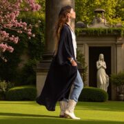 Handmade Cotton Gauze Kimono Robe: Raven Black Boho Duster with Pockets - Willow - Image 5