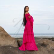 Boho Wedding Dress: Viva Peony Cotton Maxi Gown with Bell Sleeves - Lucia - Image 2