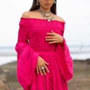 Boho Wedding Dress: Viva Peony Cotton Maxi Gown with Bell Sleeves - Lucia - Image 6