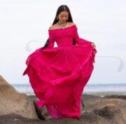 Boho Wedding Dress: Viva Peony Cotton Maxi Gown with Bell Sleeves - Lucia - Image 4