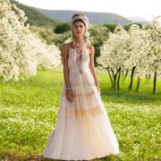 Ruffled Bohemian Wedding Gown: Raw Cotton Maxi Dress - Valentina - Image 5