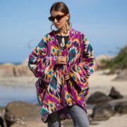 Amethyst Ikat Velvet Kimono Duster | Boho Luxe Jacket – Mei by ZinniaPearl - Image 8