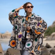 Onyx Mandala Velvet Kimono Jacket: Plus Size Boho Duster Coat - Mei - Image 8
