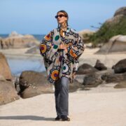 Velvet Kimono Jacket: Onyx Mandala Duster Coat, Plus Size Boho Outerwear - Mei